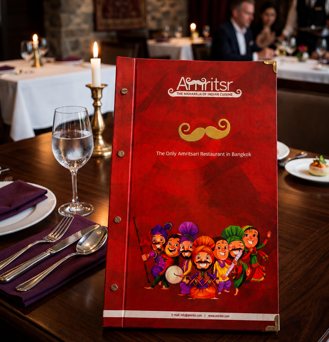 Handcrafted leather menu cover