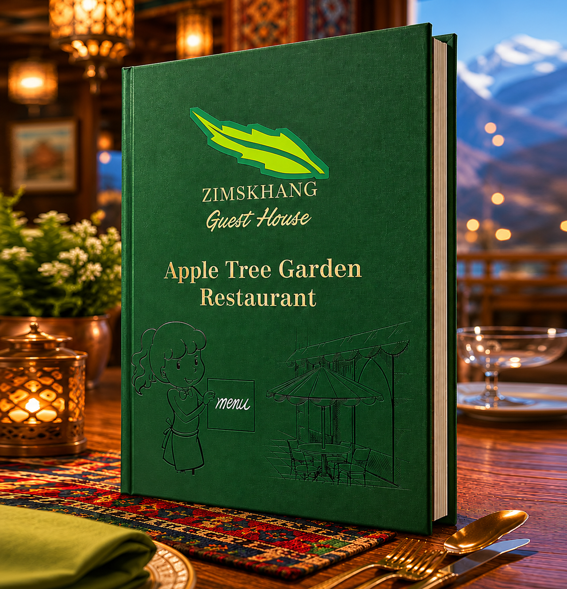 Bespoke embossed menu detail