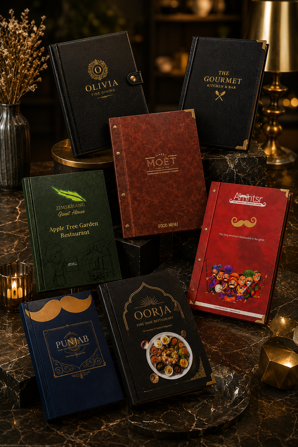Premium menu cover materials